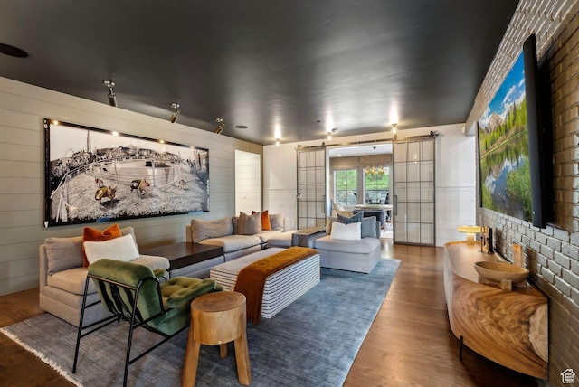 2475 W White Pine Ln Unit 11, Park City, UT 84060 - living room featuring wood finished floors and wood walls