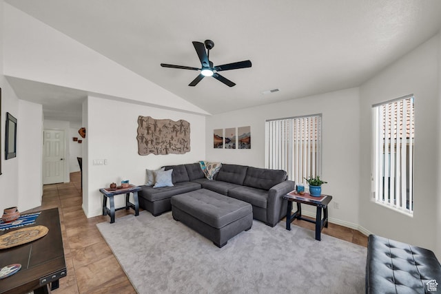 504 E Telegraph St Unit 89, Washington, UT 84780 - living area featuring ceiling fan and lofted ceiling