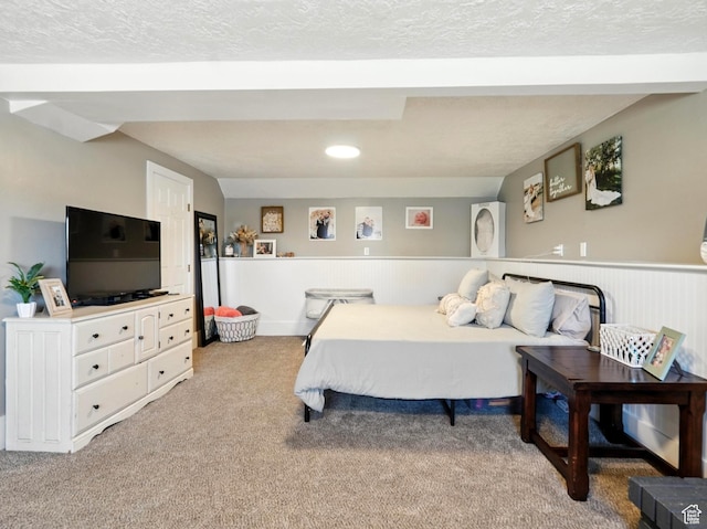 2802 W 4875 S, Roy, UT 84067 - bedroom featuring carpet flooring, a wainscoted wall, a textured ceiling, and recessed lighting