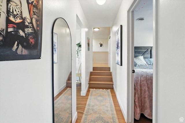 3074 W 3200 N, Benson, UT 84335 - corridor with wood finished floors and stairs