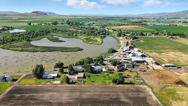 3074 W 3200 N, Benson, UT 84335 - aerial view of property's location with a water and mountain view and rural landscape