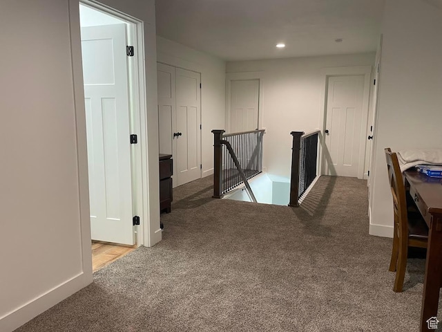 225 W 400 S, Ephraim, UT 84627 - hall featuring an upstairs landing, carpet flooring, and recessed lighting