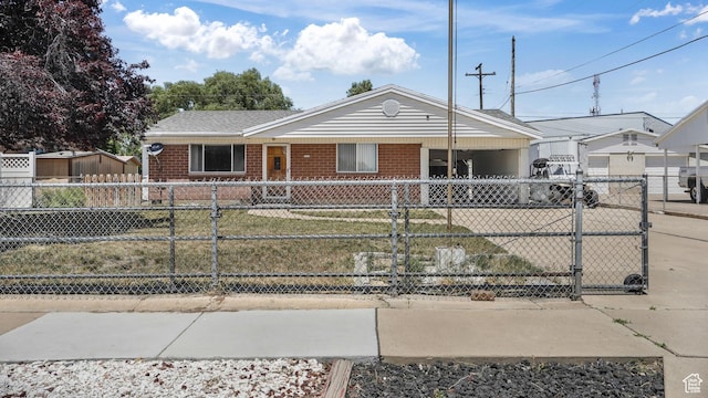 1254 Marilyn Dr, Layton, UT 84041 - single story home with brick siding, a fenced front yard, and covered porch