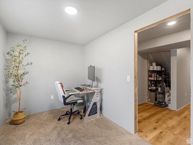406 W Tesla Ct, Grantsville, UT 84029 - office area featuring light wood-type flooring and recessed lighting