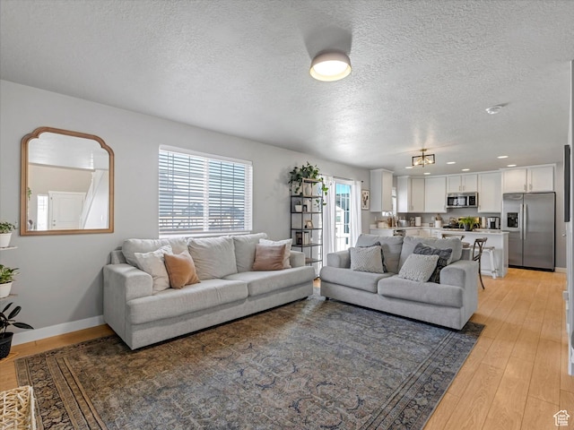 406 W Tesla Ct, Grantsville, UT 84029 - living area featuring a textured ceiling and light wood-type flooring