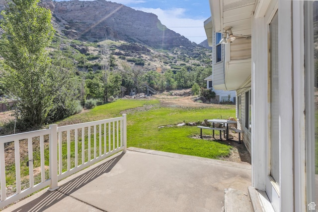 1156 E Avalon Hills Dr N, Ogden, UT 84404 - view of patio with a mountain view