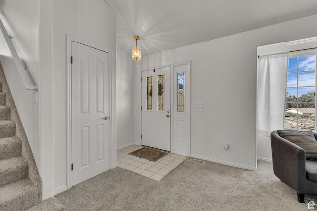 1156 E Avalon Hills Dr N, Ogden, UT 84404 - entrance foyer featuring carpet floors and stairs