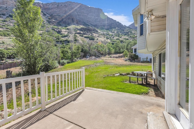 1156 E Avalon Hills Dr N, Ogden, UT 84404 - view of patio / terrace featuring a mountain view
