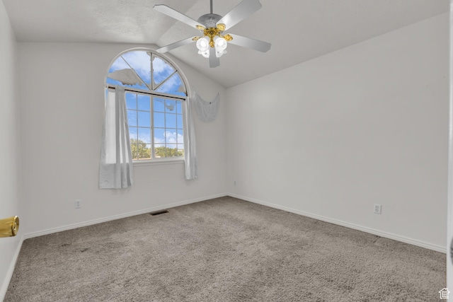 1156 E Avalon Hills Dr N, Ogden, UT 84404 - carpeted empty room with ceiling fan and lofted ceiling