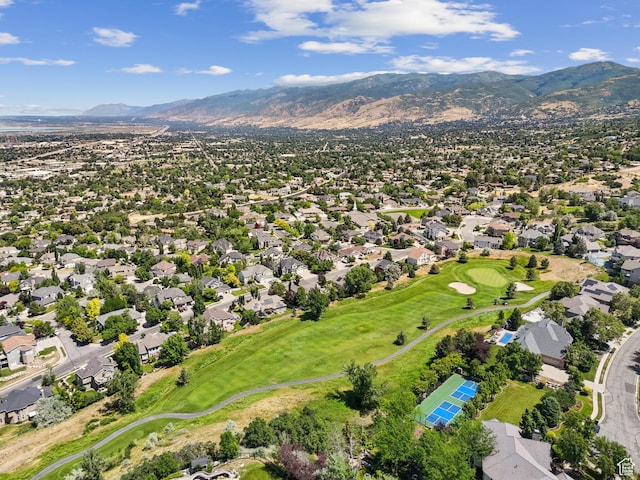 1036 E Fairway Dr, North Salt Lake, UT 84054 - aerial perspective of suburban area featuring mountains and a golf course