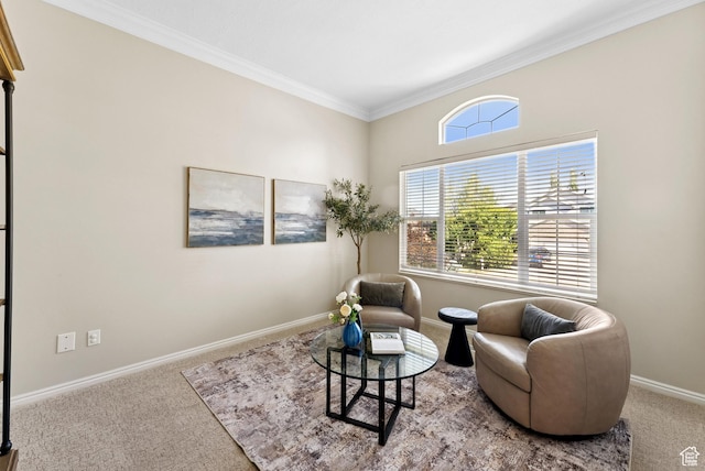 1036 E Fairway Dr, North Salt Lake, UT 84054 - sitting room featuring carpet and crown molding