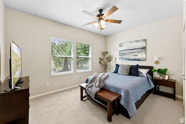 1036 E Fairway Dr, North Salt Lake, UT 84054 - bedroom with light carpet and a ceiling fan