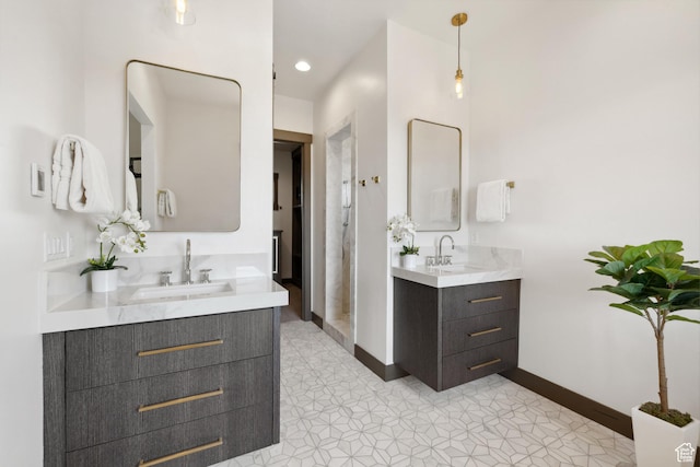 1467 N Chimney Rock Rd, Heber City, UT 84032 - bathroom with two vanities and recessed lighting