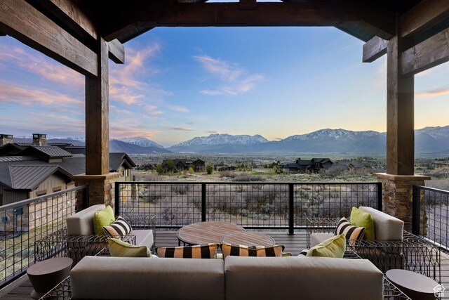 1467 N Chimney Rock Rd, Heber City, UT 84032 - balcony with a mountain view and an outdoor hangout area