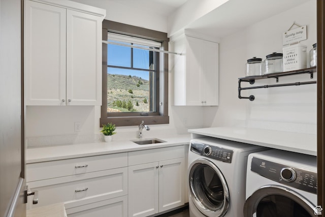 1467 N Chimney Rock Rd, Heber City, UT 84032 - washroom with cabinet space and washing machine and clothes dryer