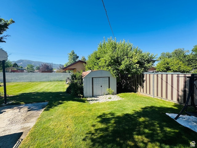 230 E 300 S, Ephraim, UT 84627 - fenced backyard with a storage unit and a mountain view