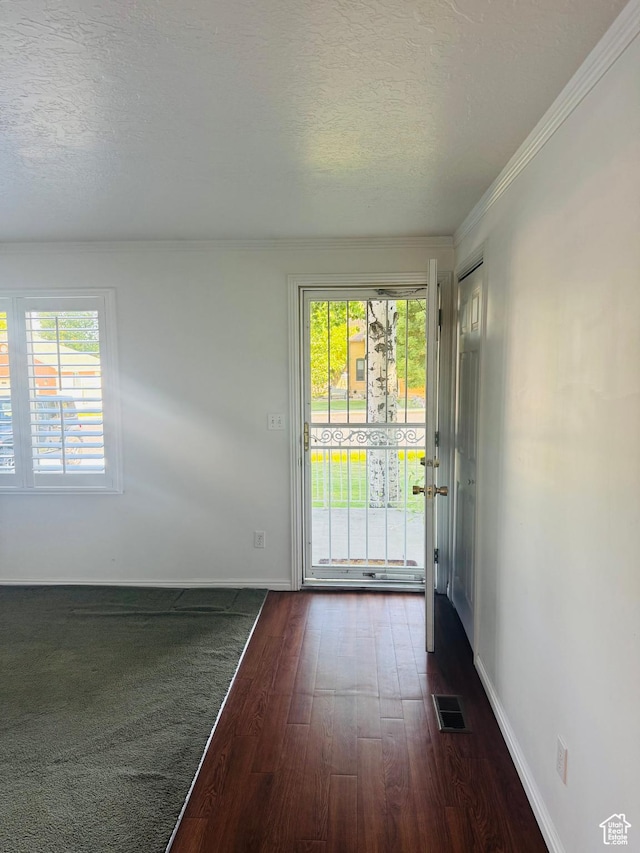 230 E 300 S, Ephraim, UT 84627 - entryway with dark wood-style flooring, a textured ceiling, and ornamental molding