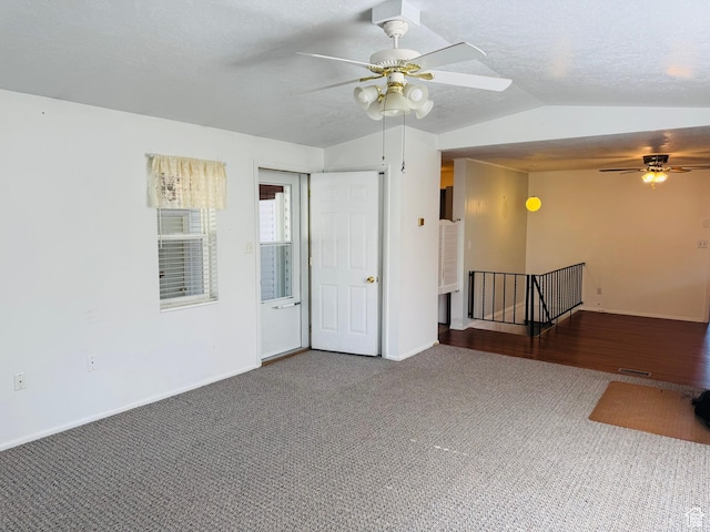 230 E 300 S, Ephraim, UT 84627 - carpeted empty room with a ceiling fan and lofted ceiling