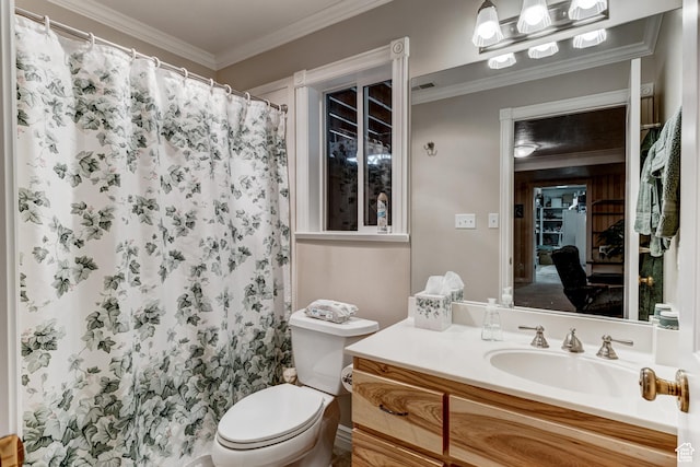 30455 N 11000 E, Fairview, UT 84629 - bathroom with vanity, crown molding, and a shower with curtain