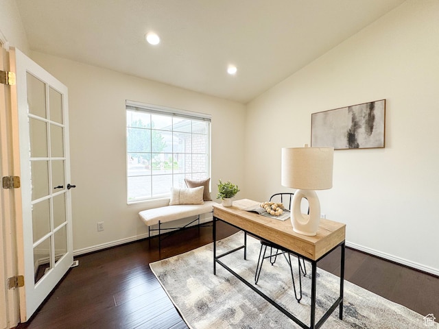 619 W 225 S, Layton, UT 84041 - office area featuring wood finished floors, vaulted ceiling, and recessed lighting