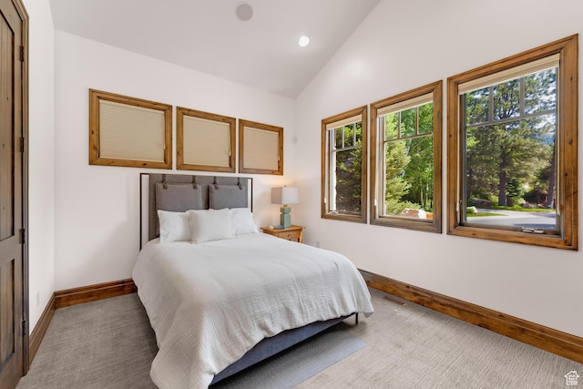 3327 E Wasatch Pines Ln, Sandy, UT 84092 - bedroom with lofted ceiling and recessed lighting
