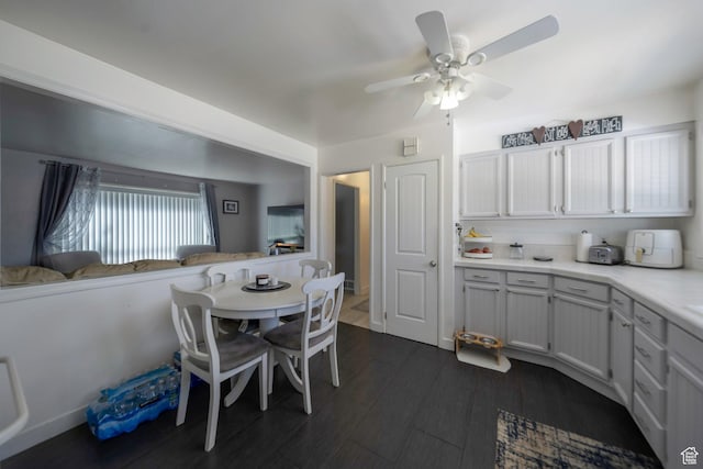 144 W 4575 S, Washington Terrace, UT 84405 - dining area featuring a ceiling fan and dark wood-type flooring
