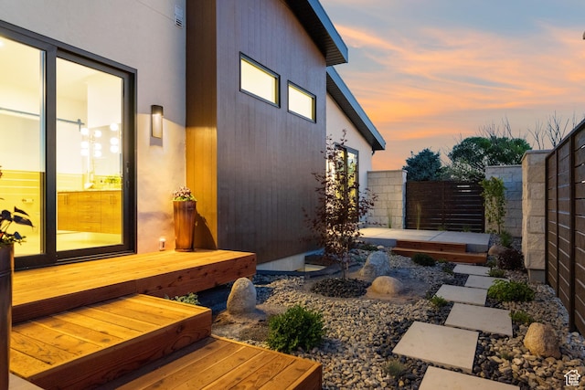 1882 N Main St, Mapleton, UT 84664 - yard at dusk featuring a deck