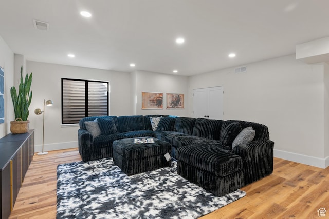 1882 N Main St, Mapleton, UT 84664 - living room featuring light wood finished floors and recessed lighting