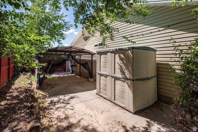 192 N 690 E, Tooele, UT 84074 - view of patio / terrace featuring a gazebo and a storage shed