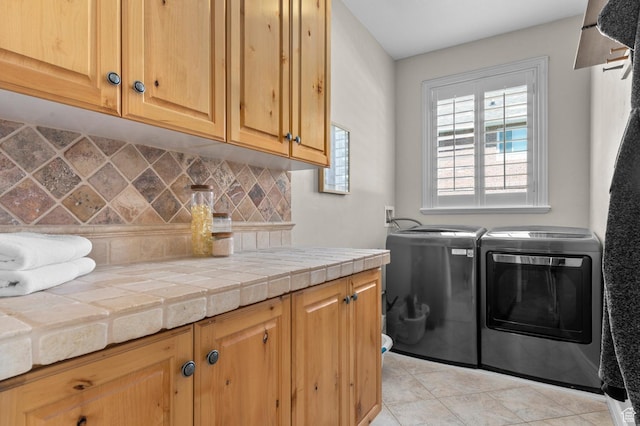 352 E Maple Dr, Alpine, UT 84004 - laundry area with independent washer and dryer, cabinet space, and light tile patterned floors
