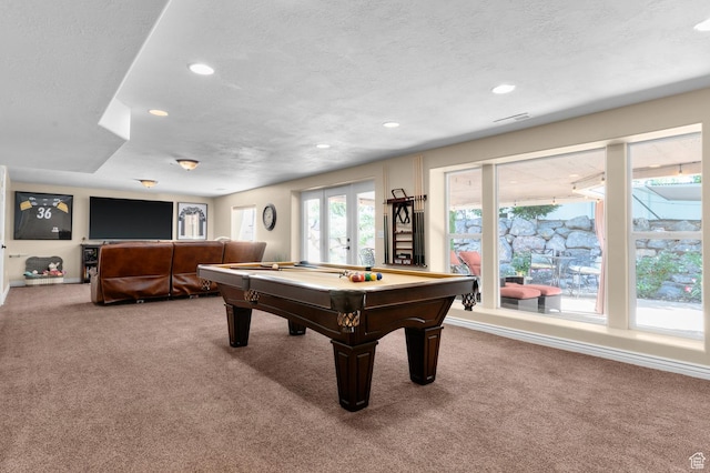 352 E Maple Dr, Alpine, UT 84004 - game room featuring carpet flooring, pool table, and recessed lighting