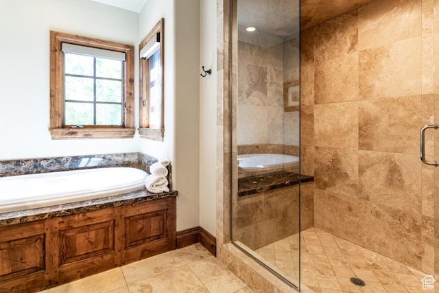 8789 Marsac Ave Unit 4, Park City, UT 84060 - full bath featuring a stall shower, a garden tub, and tile patterned flooring