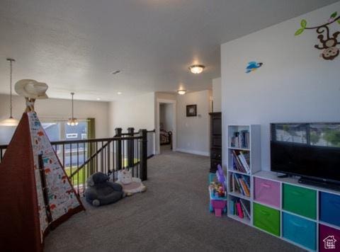 4910 N Deseret Peak Dr, Eagle Mountain, UT 84005 - game room with carpet and ceiling fan