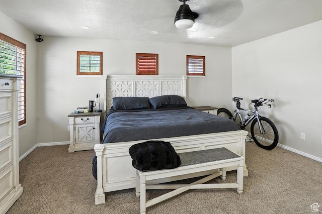 1061 N Bellingham Ct W, North Salt Lake, UT 84054 - bedroom featuring carpet, a ceiling fan, and recessed lighting