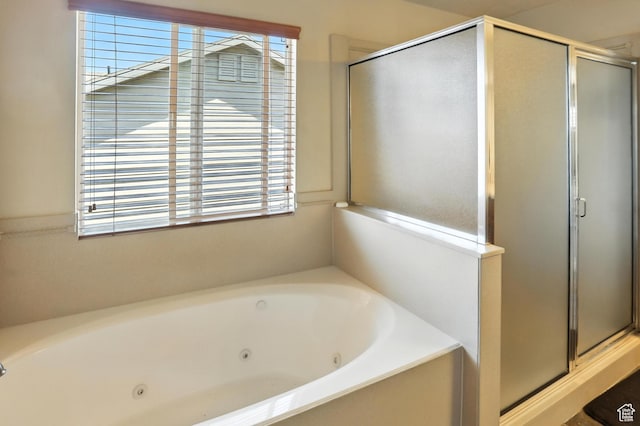 1061 N Bellingham Ct W, North Salt Lake, UT 84054 - bathroom with a stall shower and a tub with jets