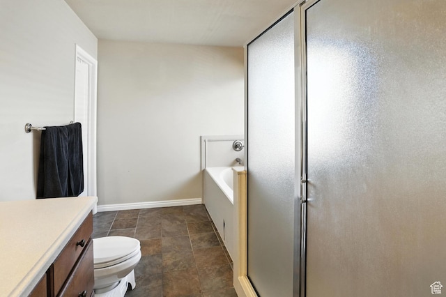 1061 N Bellingham Ct W, North Salt Lake, UT 84054 - full bath with vanity, a bath, a stall shower, and stone finish flooring