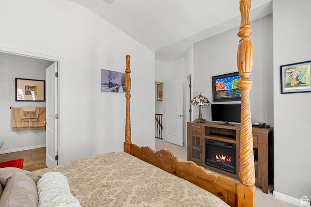14857 S Treseder St, Draper, UT 84020 - bedroom featuring lofted ceiling and a glass covered fireplace