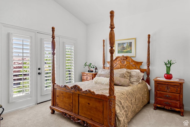 14857 S Treseder St, Draper, UT 84020 - bedroom featuring access to exterior, carpet floors, and lofted ceiling