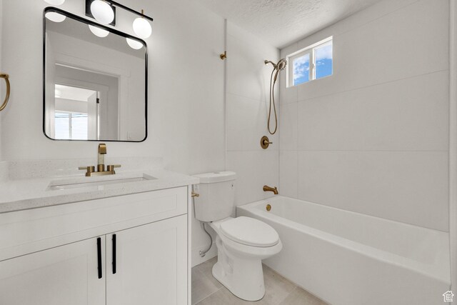 468 W 2400 S, Bountiful, UT 84010 - full bathroom with vanity, shower / bath combination, and a textured ceiling