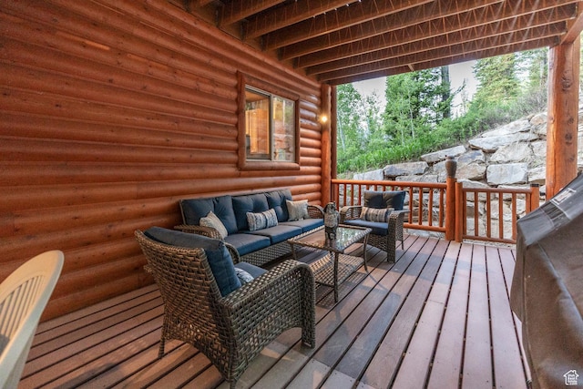 654 Sugar Pine Dr, Oakley, UT 84055 - wooden deck featuring outdoor lounge area