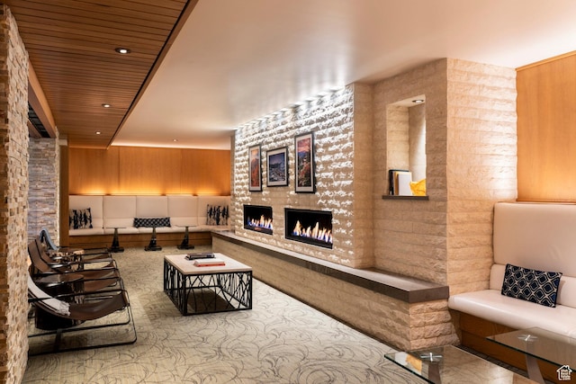 2100 W Frostwood Blvd Unit 3164, Park City, UT 84098 - living room with a lit fireplace and wood walls