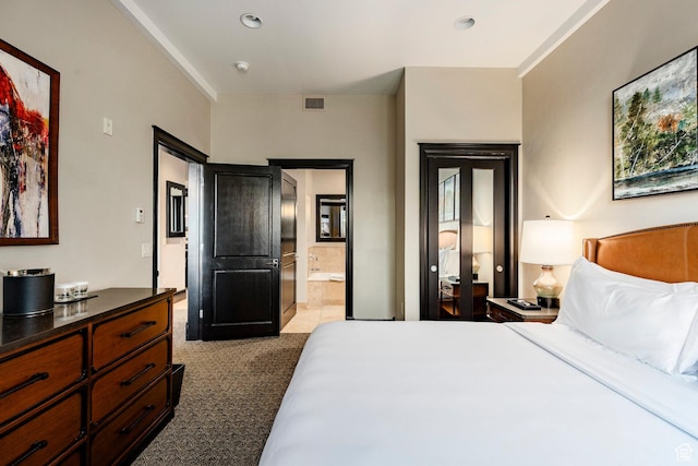 2100 W Frostwood Blvd Unit 3164, Park City, UT 84098 - bedroom with carpet floors, ensuite bath, and recessed lighting