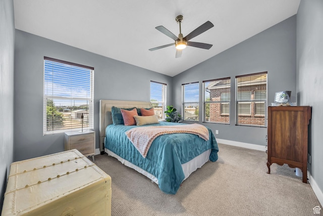 169 W Barry Links Way S, Salt Lake, UT 84115 - bedroom featuring vaulted ceiling, carpet flooring, and a ceiling fan