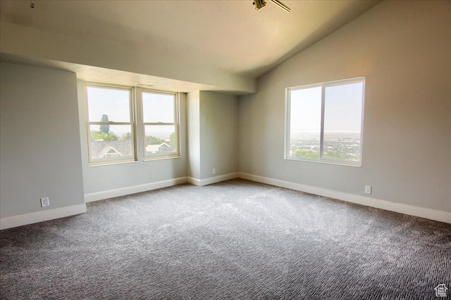 2839 S Oakwood Dr, Bountiful, UT 84010 - carpeted empty room featuring baseboards and lofted ceiling