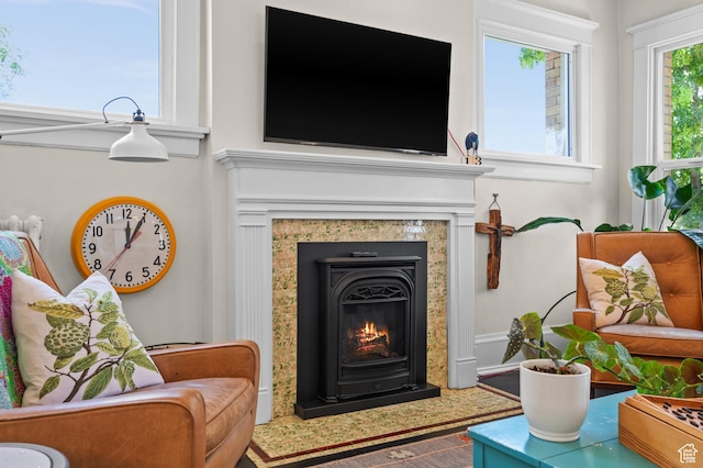 557 E 1 St Ave Unit 12, Salt Lake City, UT 84103 - living area featuring a fireplace