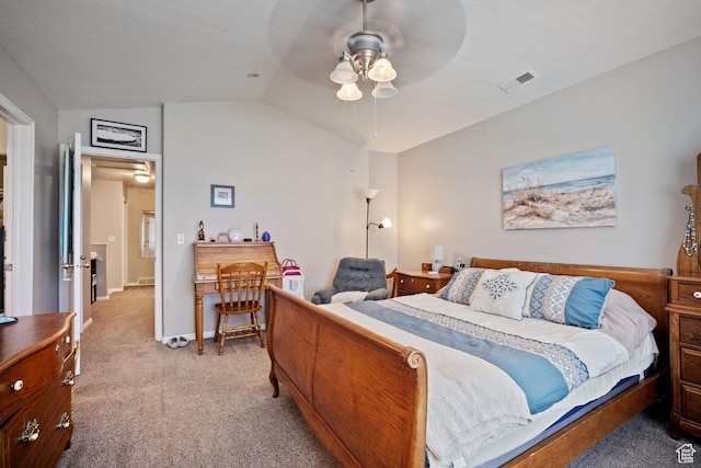 452 N Kent Dr, North Salt Lake, UT 84054 - carpeted bedroom featuring vaulted ceiling and ceiling fan