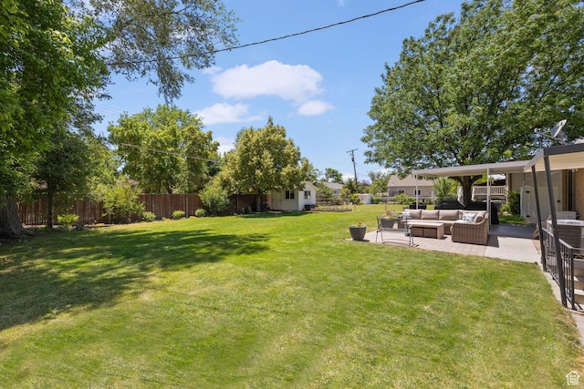 440 E Willow Ave, Murray, UT 84107 - fenced backyard featuring an outdoor living space and a patio