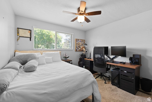 440 E Willow Ave, Murray, UT 84107 - bedroom featuring light carpet, an office area, and ceiling fan