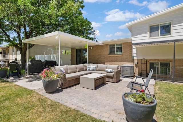 440 E Willow Ave, Murray, UT 84107 - view of patio with an outdoor living space and grilling area