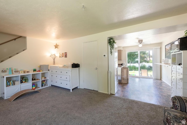 1949 E Jeremy Dr S, Salt Lake City, UT 84121 - rec room with carpet flooring and a ceiling fan